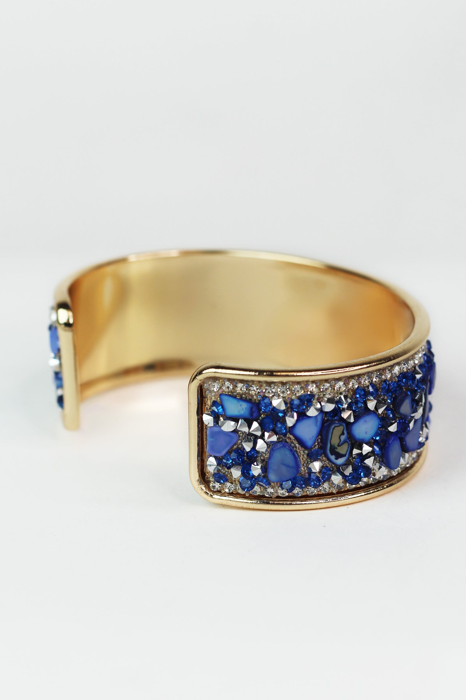 Medium Rhinestone & Multicolor Chips Cuff