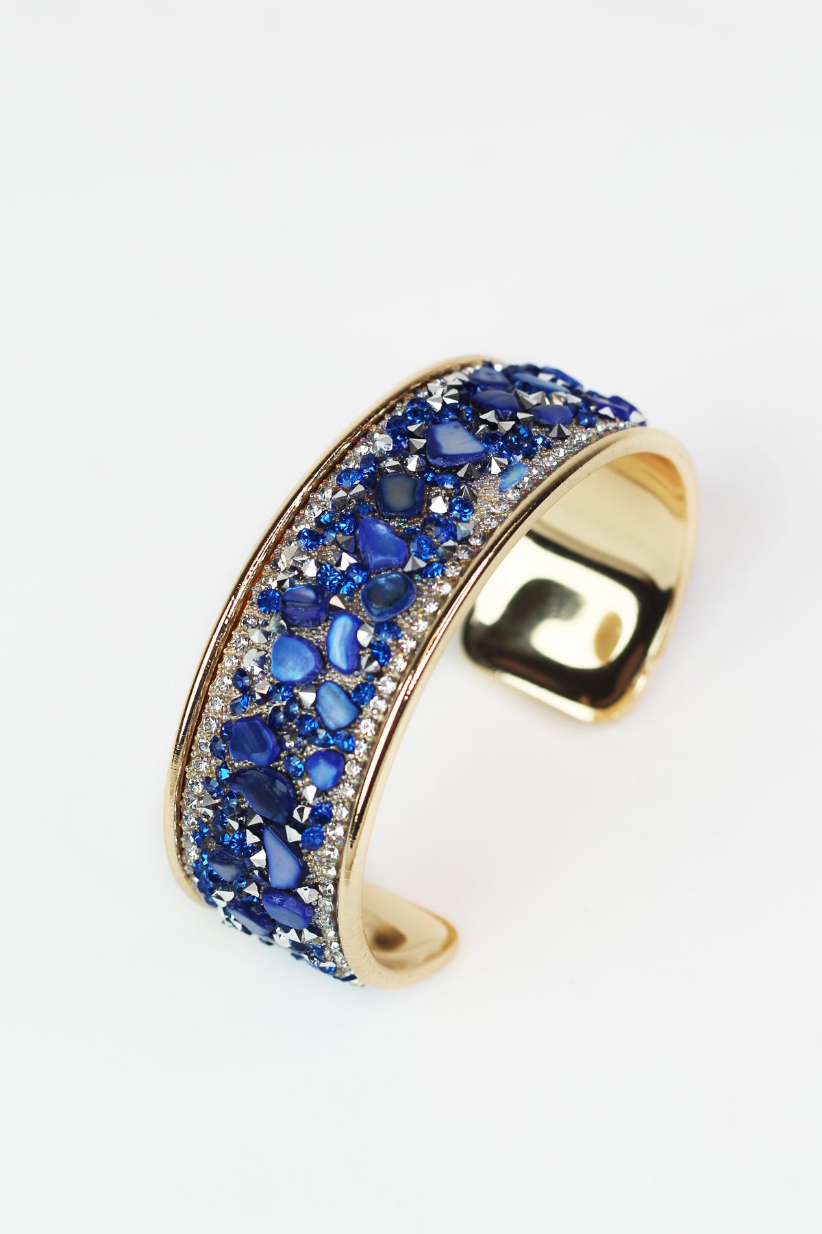 Medium Rhinestone & Multicolor Chips Cuff