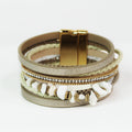 Strips Beads & Stones Magnetic Bracelet