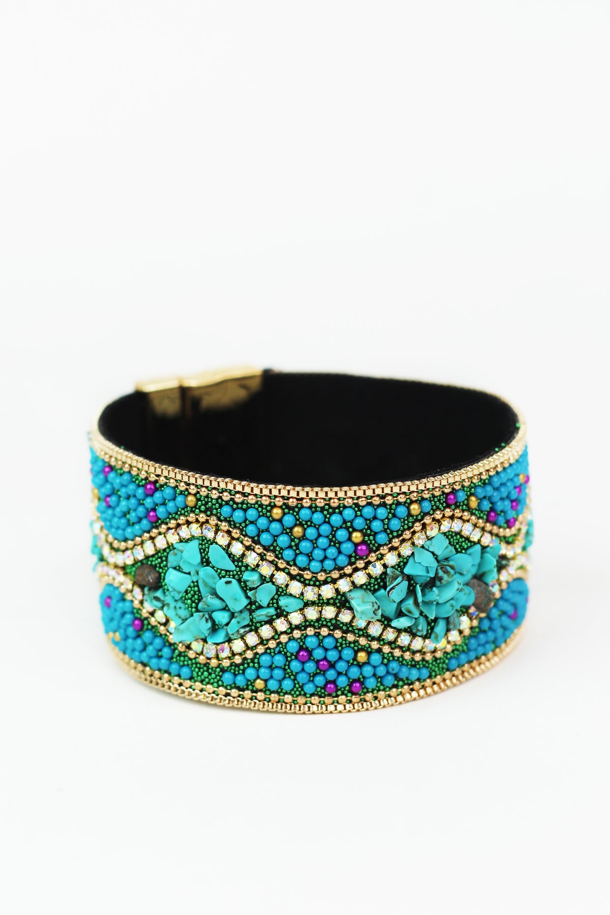 Bohemian Seed Bead Magnetic Cuff