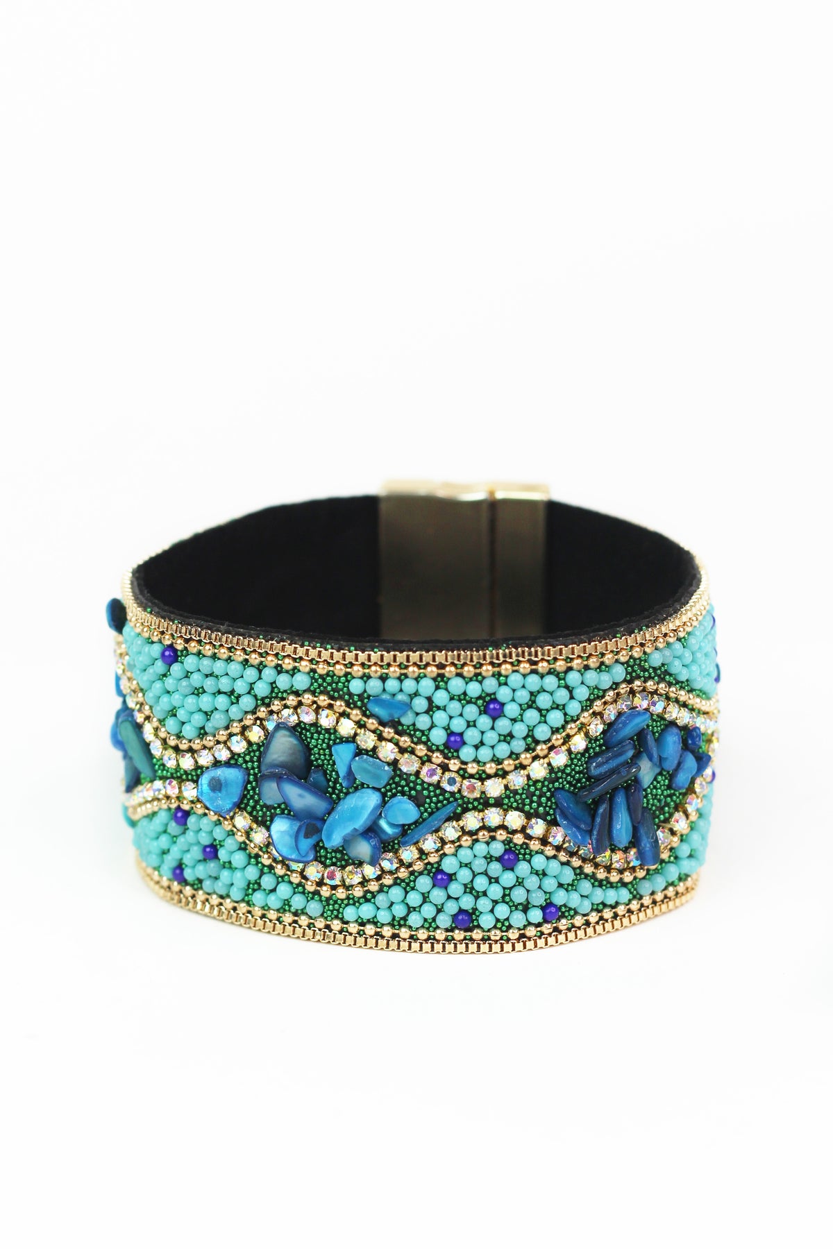 Bohemian Seed Bead Magnetic Cuff