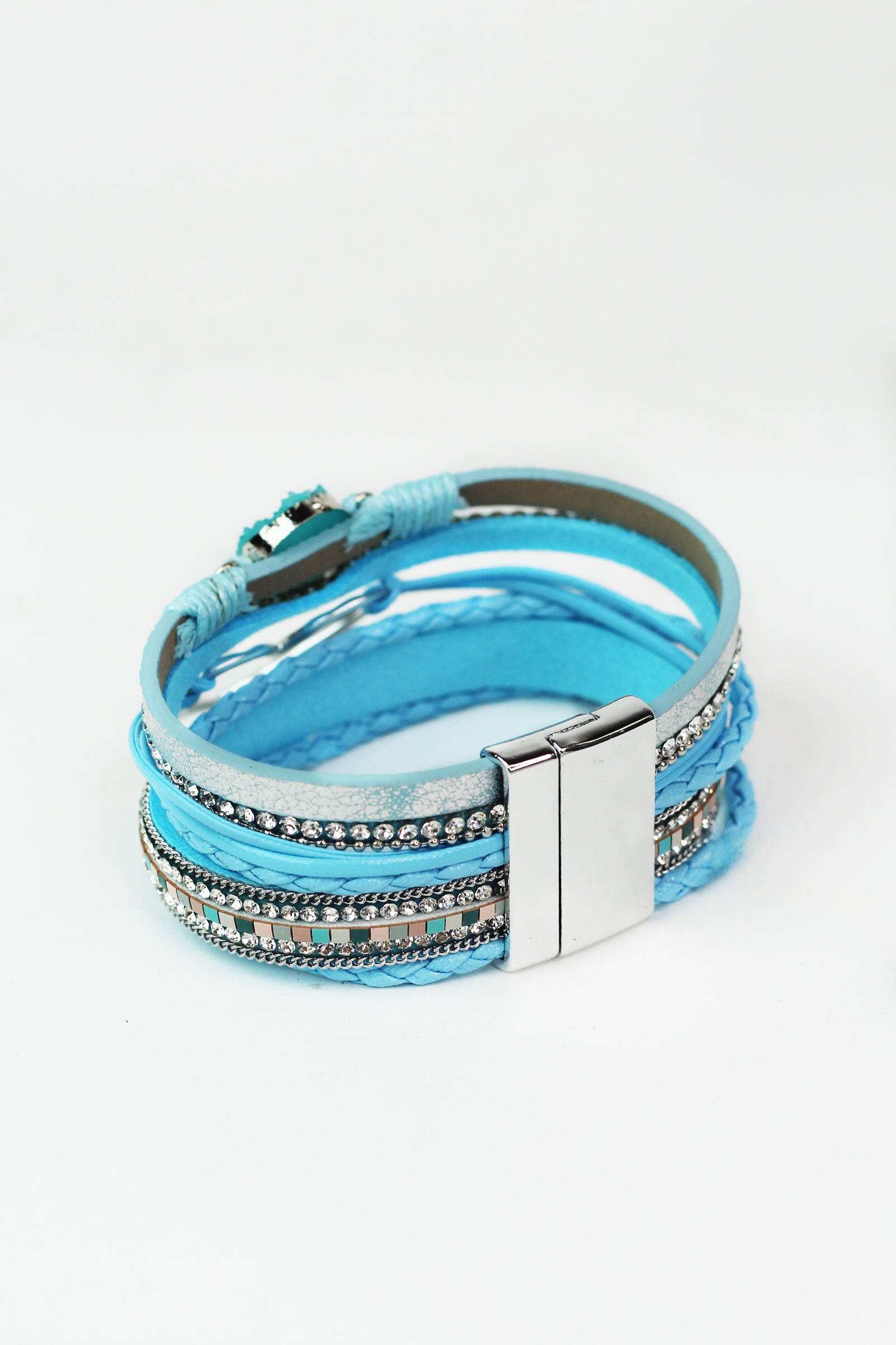 Strips & Stones Magnetic Bracelet w/ Heart Center