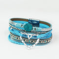 Strips & Stones Magnetic Bracelet w/ Heart Center