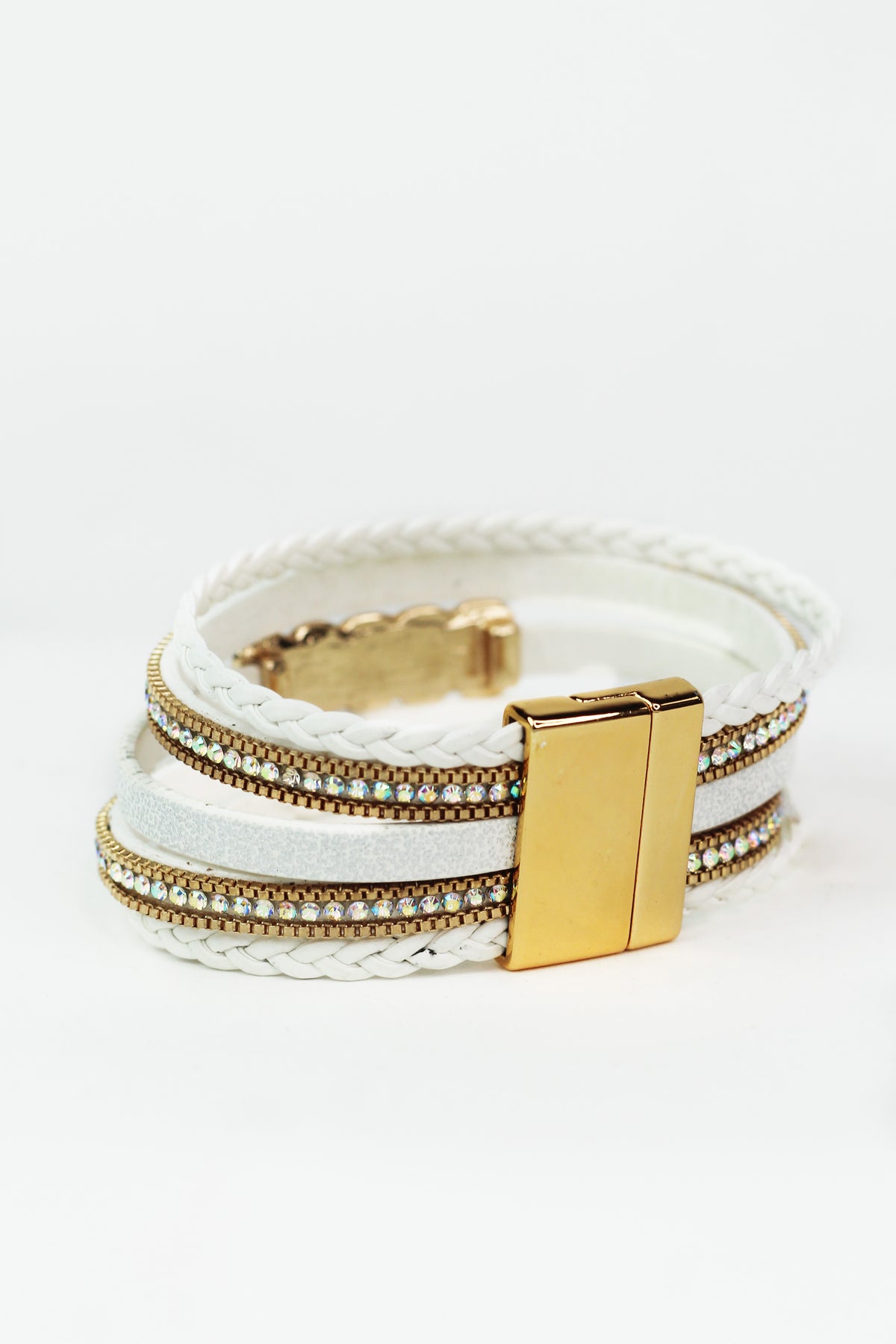 Strips Braids Chains & Stones Magnetic Bracelet