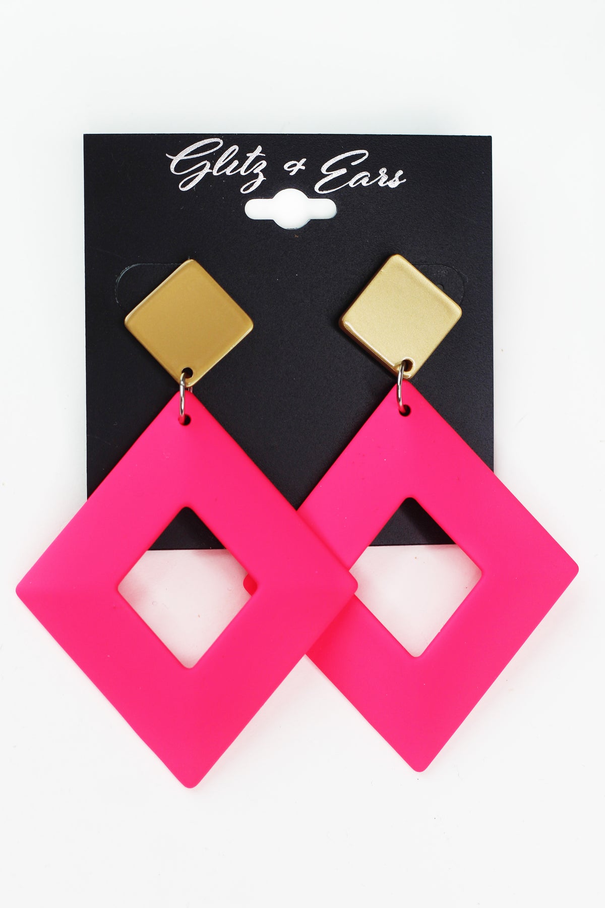Dangling Diamond Shaped Earrings