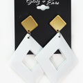 Dangling Diamond Shaped Earrings