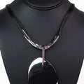 Multi Strand Cord Necklace w/ Metal Plate Pendant