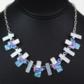 Multicolor Rectangle Clusters Chain Necklace