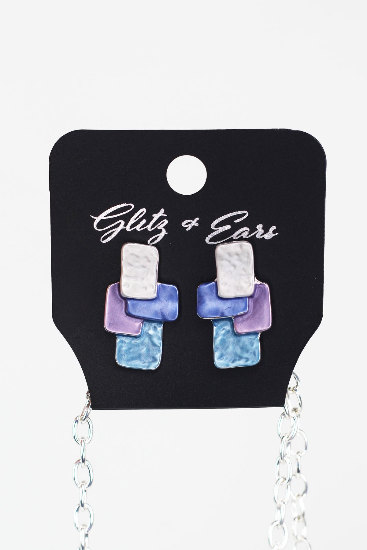 Multicolor Rectangle Clusters Chain Necklace