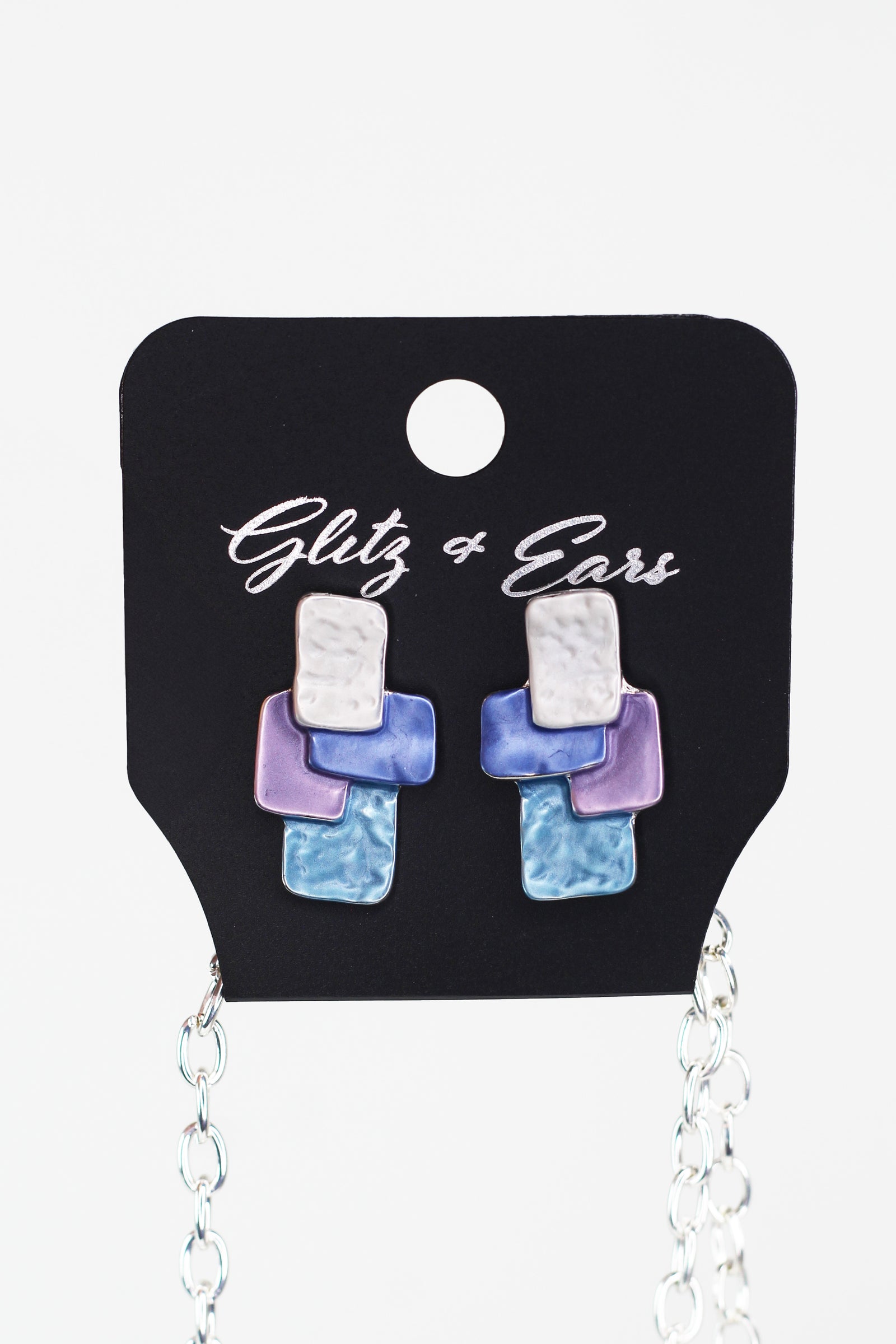 Multicolor Rectangle Clusters Chain Necklace