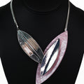 Multicolor Abstract Leaves Statement Necklace