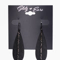 Hammered Metal Teardrop & Pave Line Dangling Earrings