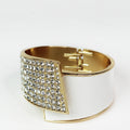 Half Rhinestone Half Vinyl Overlapping Cuff