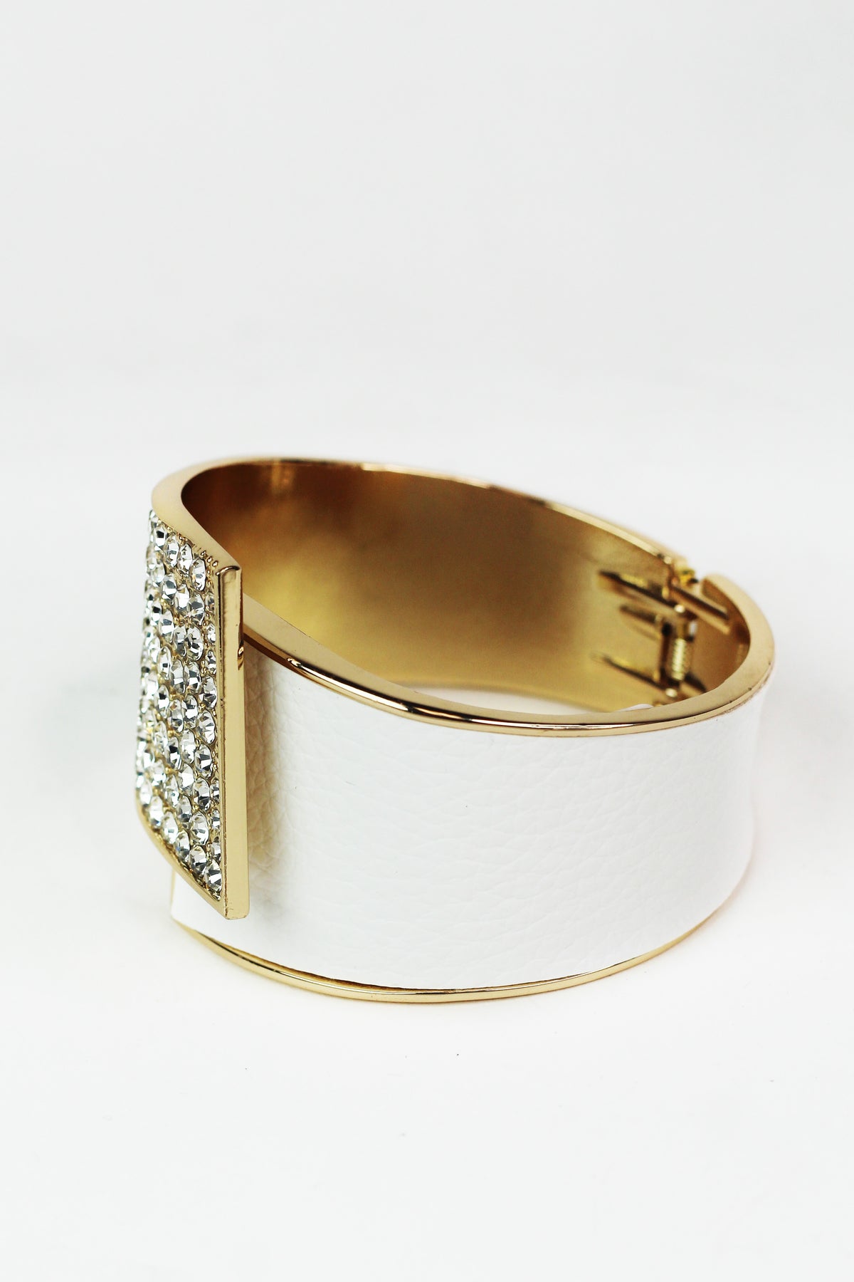 Half Rhinestone Half Vinyl Overlapping Cuff