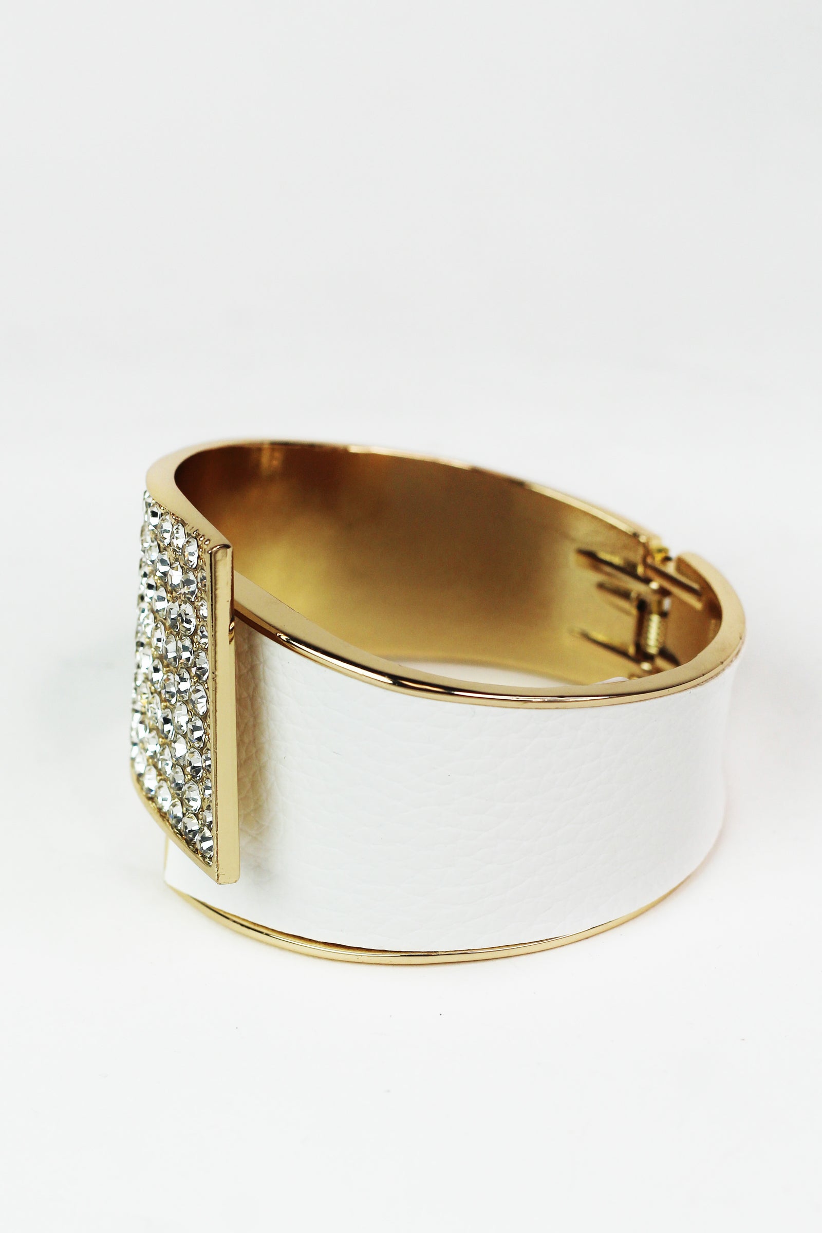 Half Rhinestone Half Vinyl Overlapping Cuff