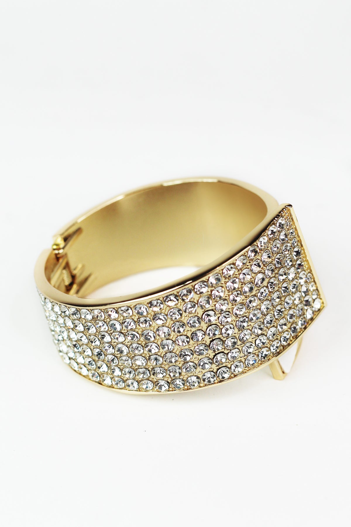Half Rhinestone Half Vinyl Overlapping Cuff