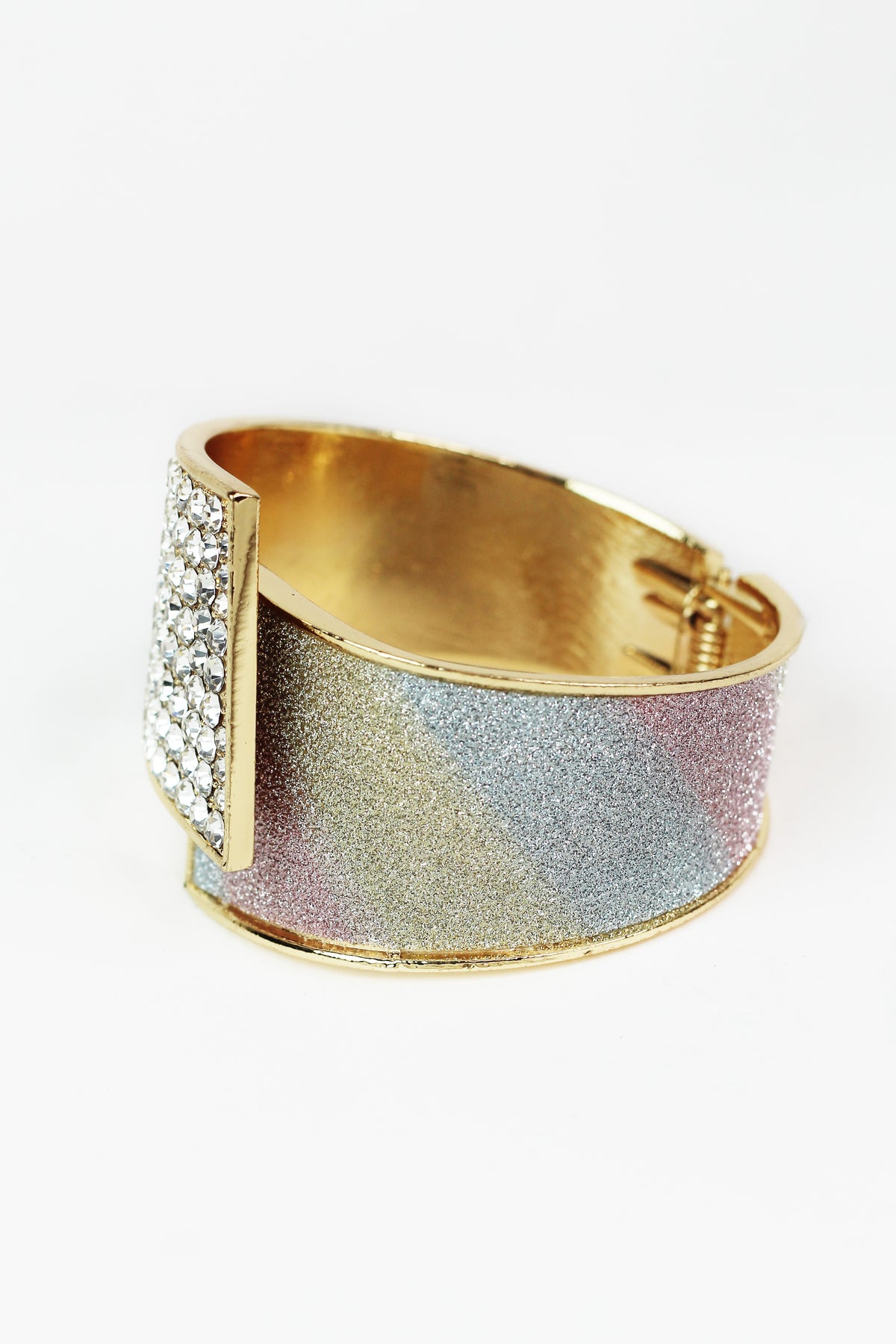 Half Rhinestone Half Vinyl Overlapping Cuff