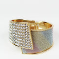 Half Rhinestone Half Vinyl Overlapping Cuff