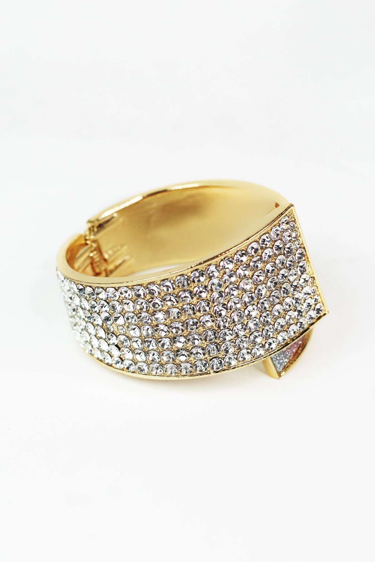 Half Rhinestone Half Vinyl Overlapping Cuff