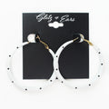Polka Dot Lever Back Hoop Earrings