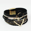 Strips & Stones Magnetic Bracelet w/ Heart Center