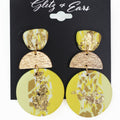 3 Part Clay & Foil Earrings w/ Metal Center