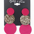 Two Circles & Hammered Circle Dangling Earrings