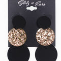 Two Circles & Hammered Circle Dangling Earrings