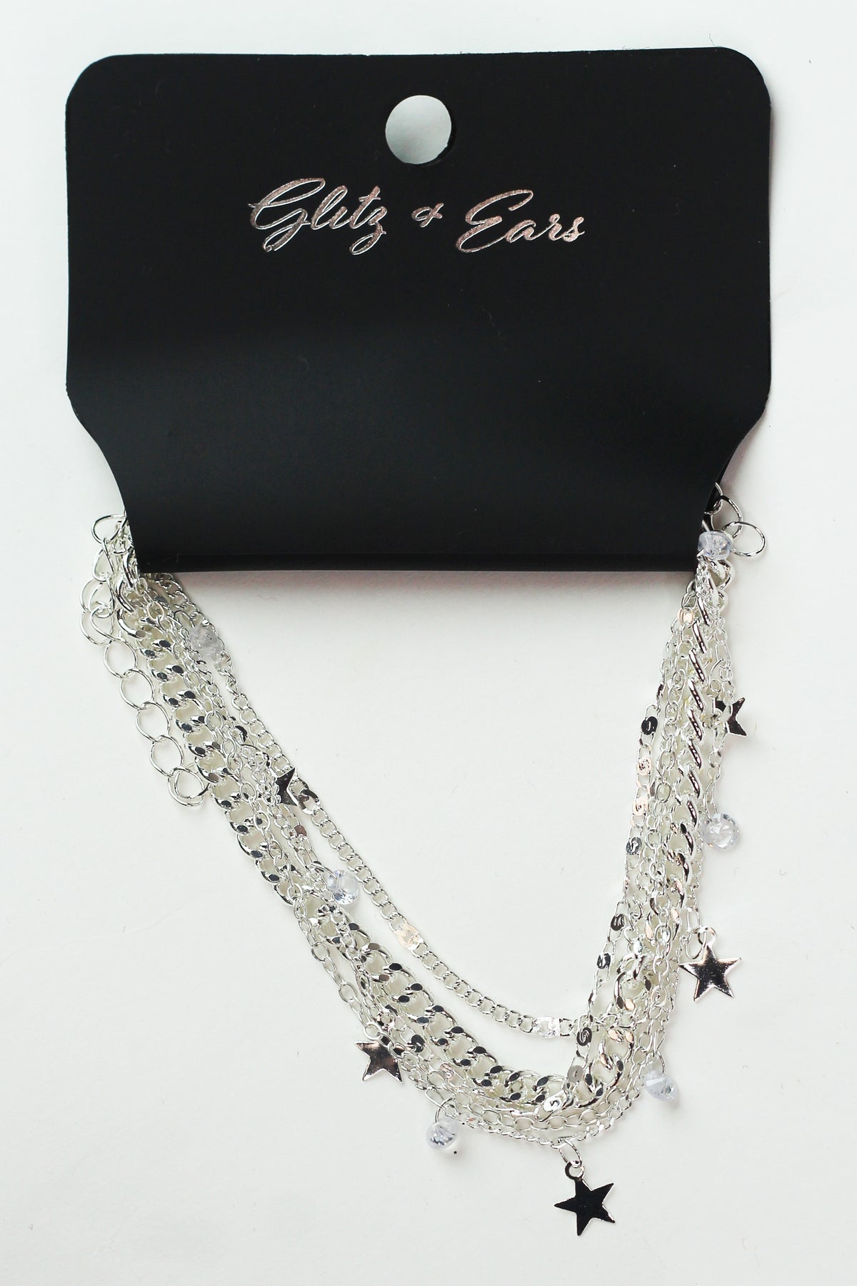 5pc Chains Anklet Set w/ Stars &amp; Stone Charms