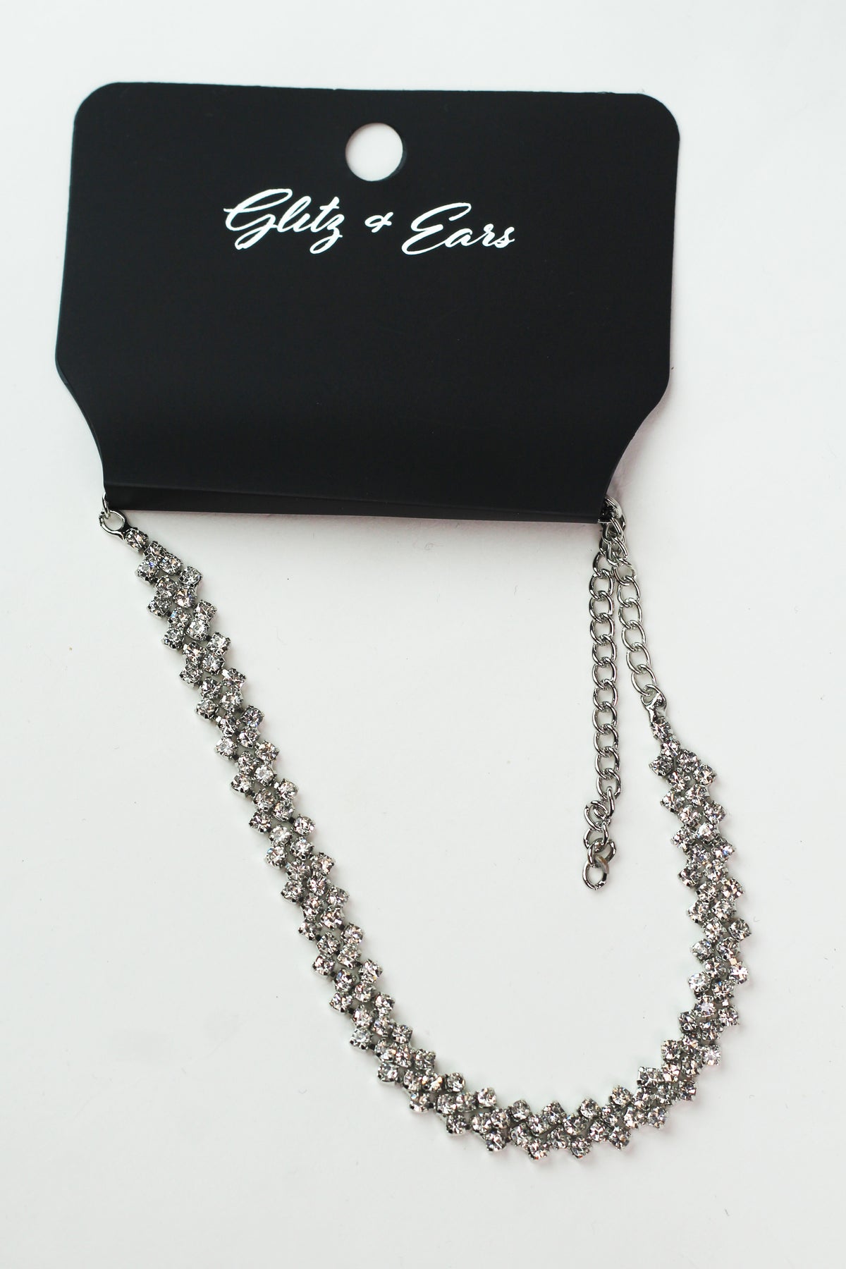Small Diagonal Rhinestones Anklet