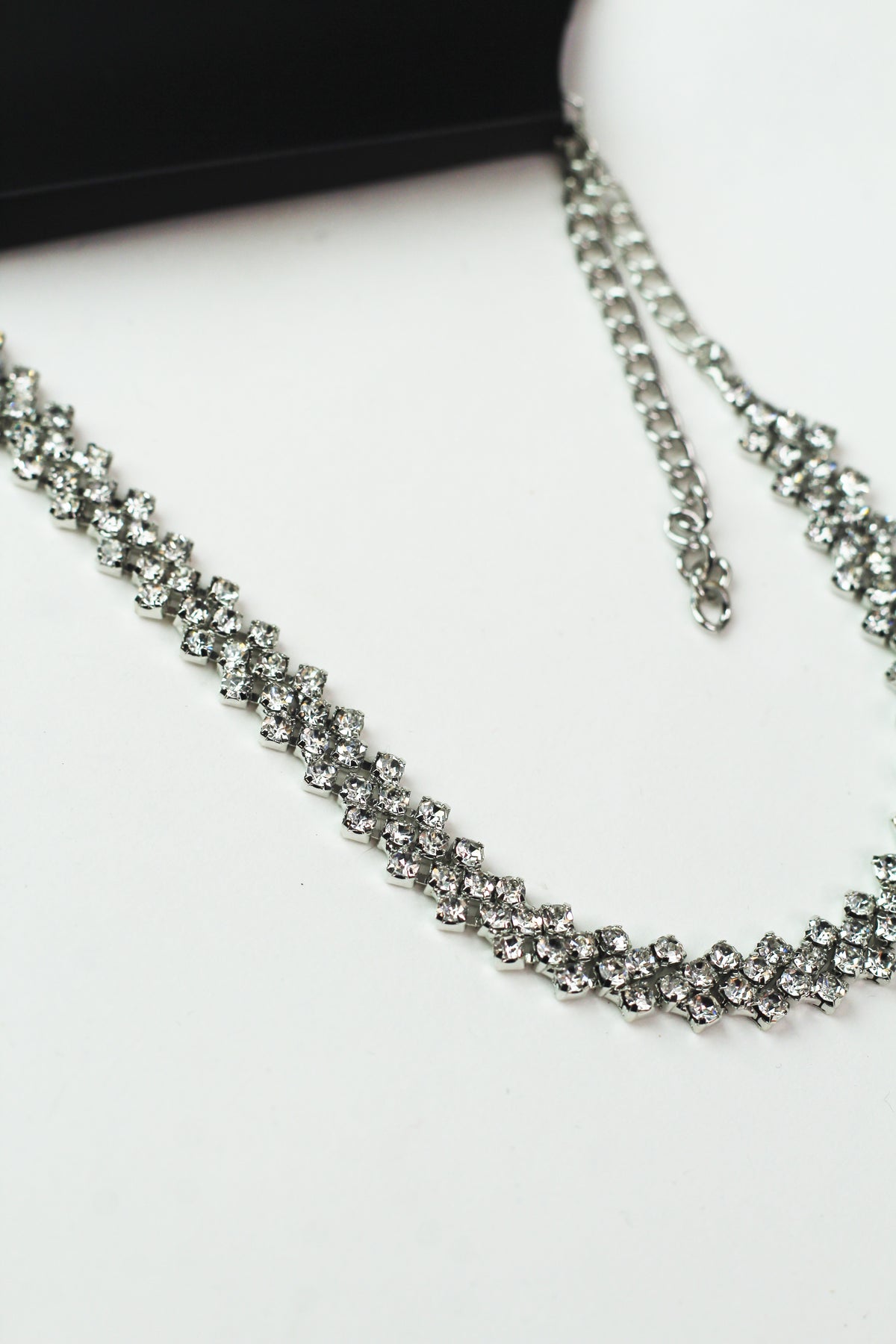 Small Diagonal Rhinestones Anklet