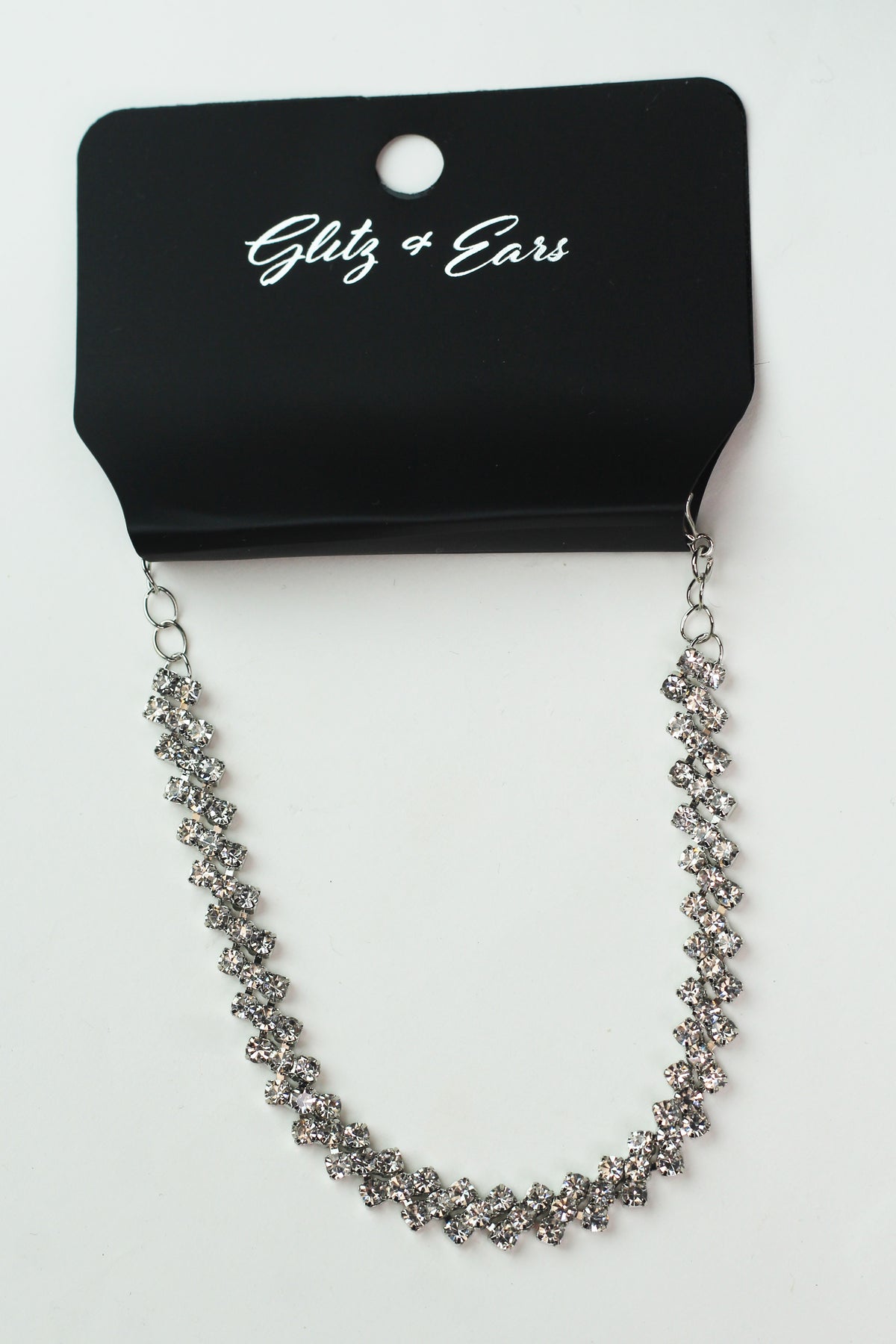 Medium Diagonal Rhinestones Anklet