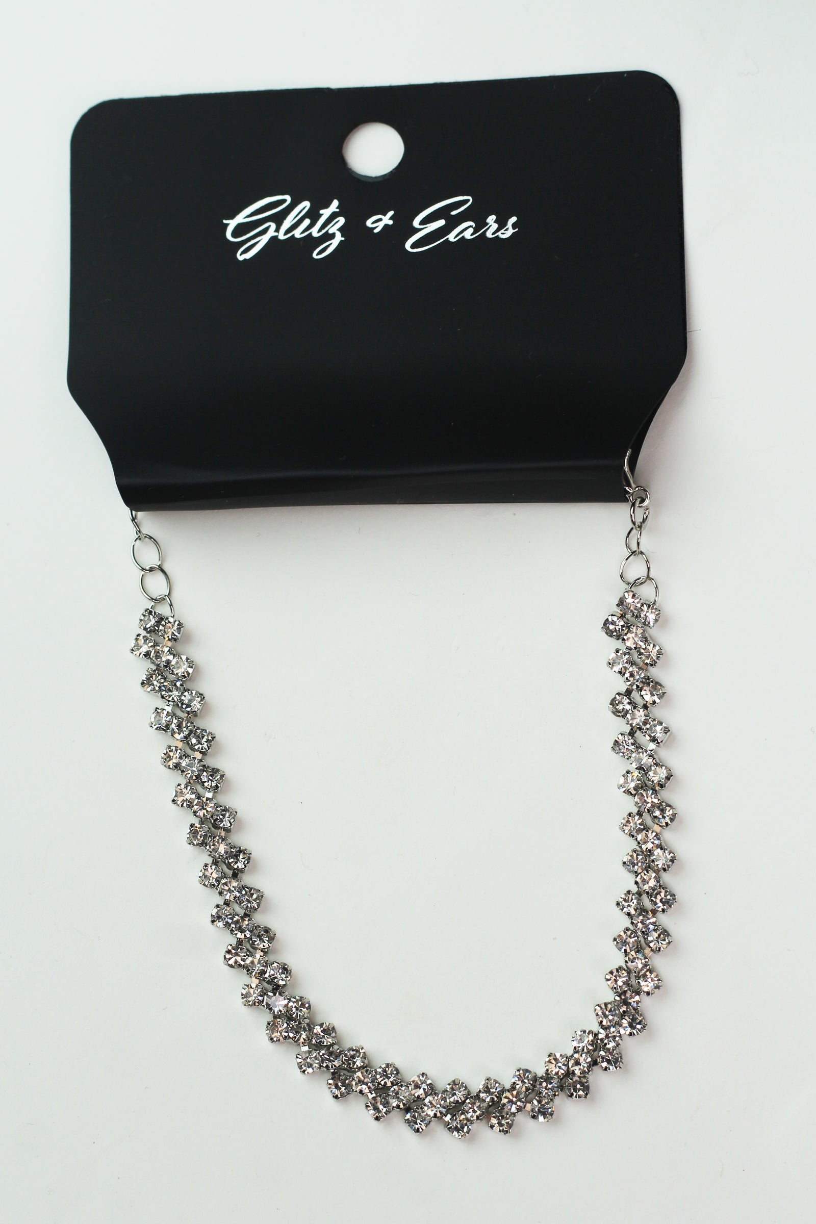 Medium Diagonal Rhinestones Anklet