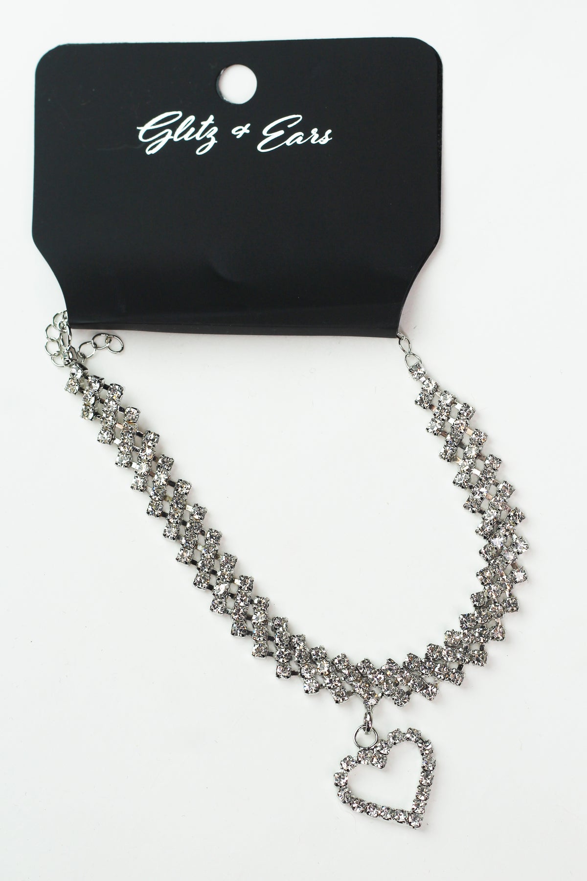 Large Diagonal Rhinestones Anklet