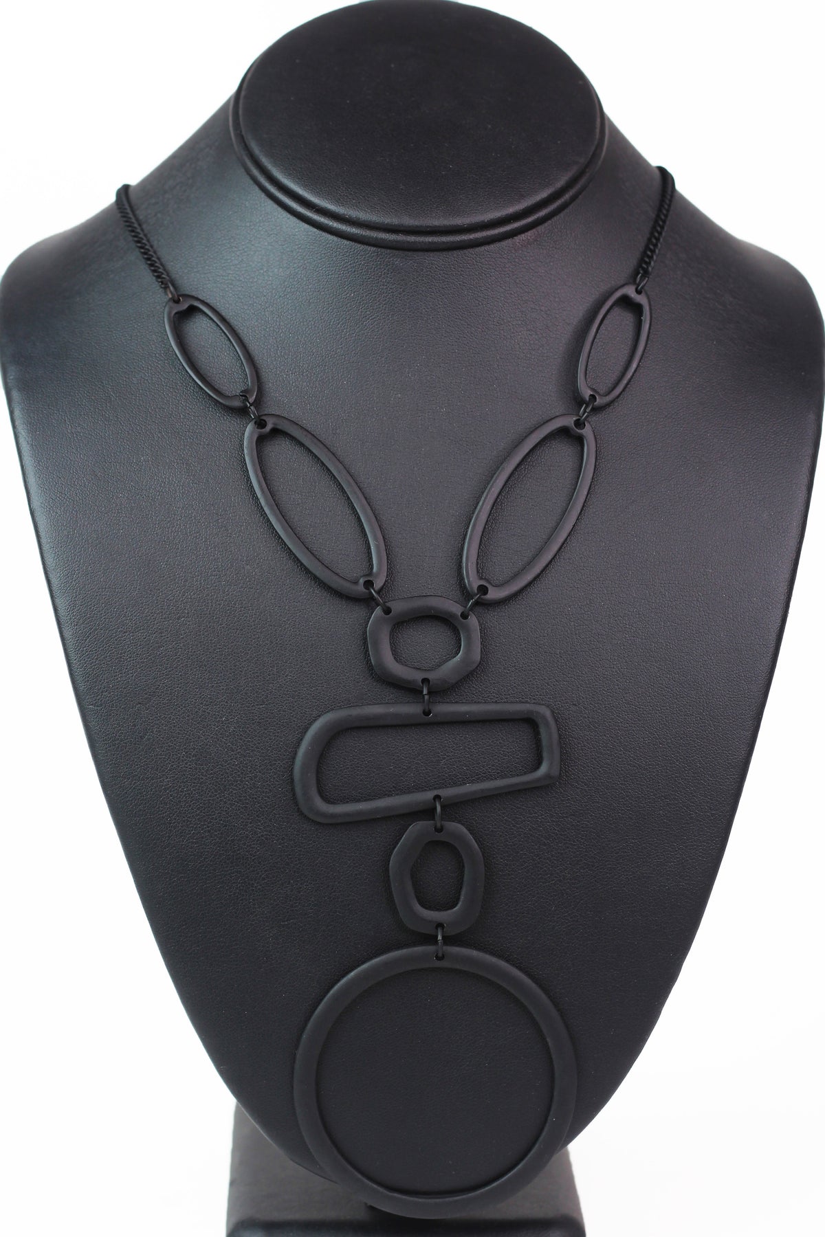 Open Geometric Shapes Matte Statement Necklace