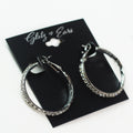 Medium Rhinestone Center Row Lever Back Hoops