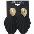 Textured Teardrop & Matte Leaf Earrings