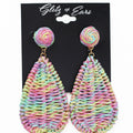 Raffia Knot & Dangling Teardrop Earrings