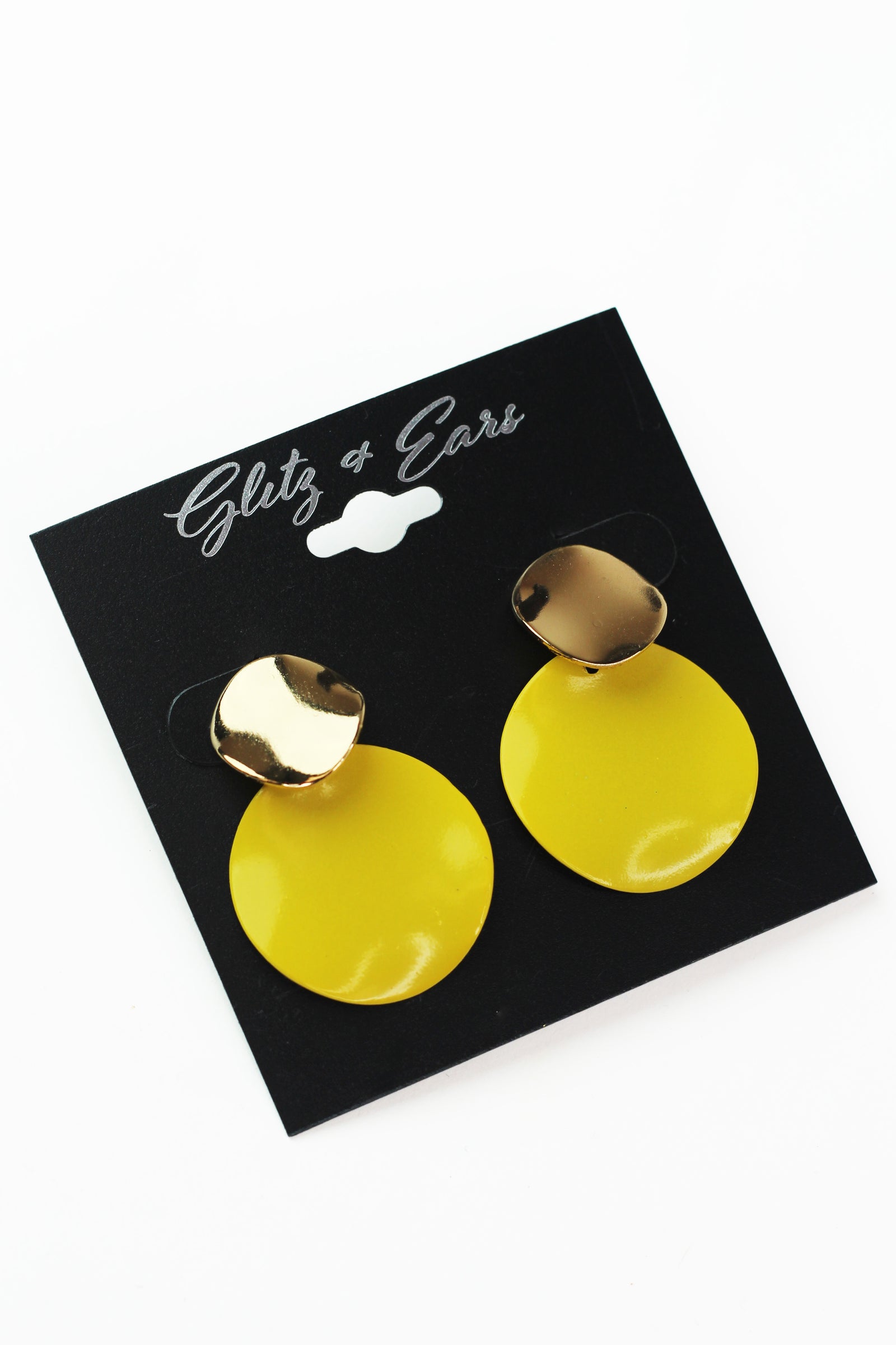 Two Toned Wavy Circles Earrings