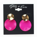 Two Toned Wavy Circles Earrings