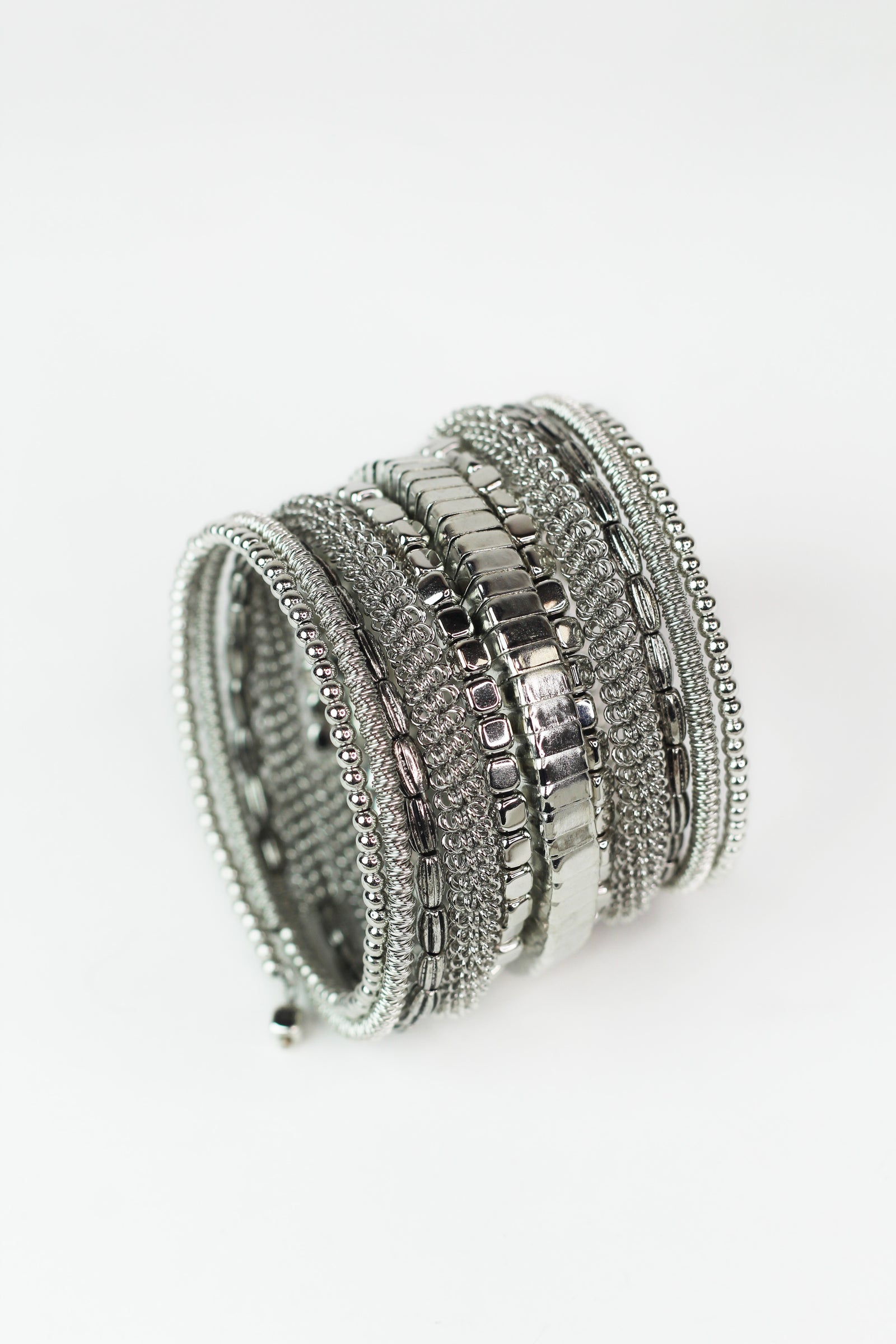 Mixed Beads Multi Layer Coil Bracelet