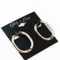 Metal Outer Polka Dot Inner Connected Hoop Earrings
