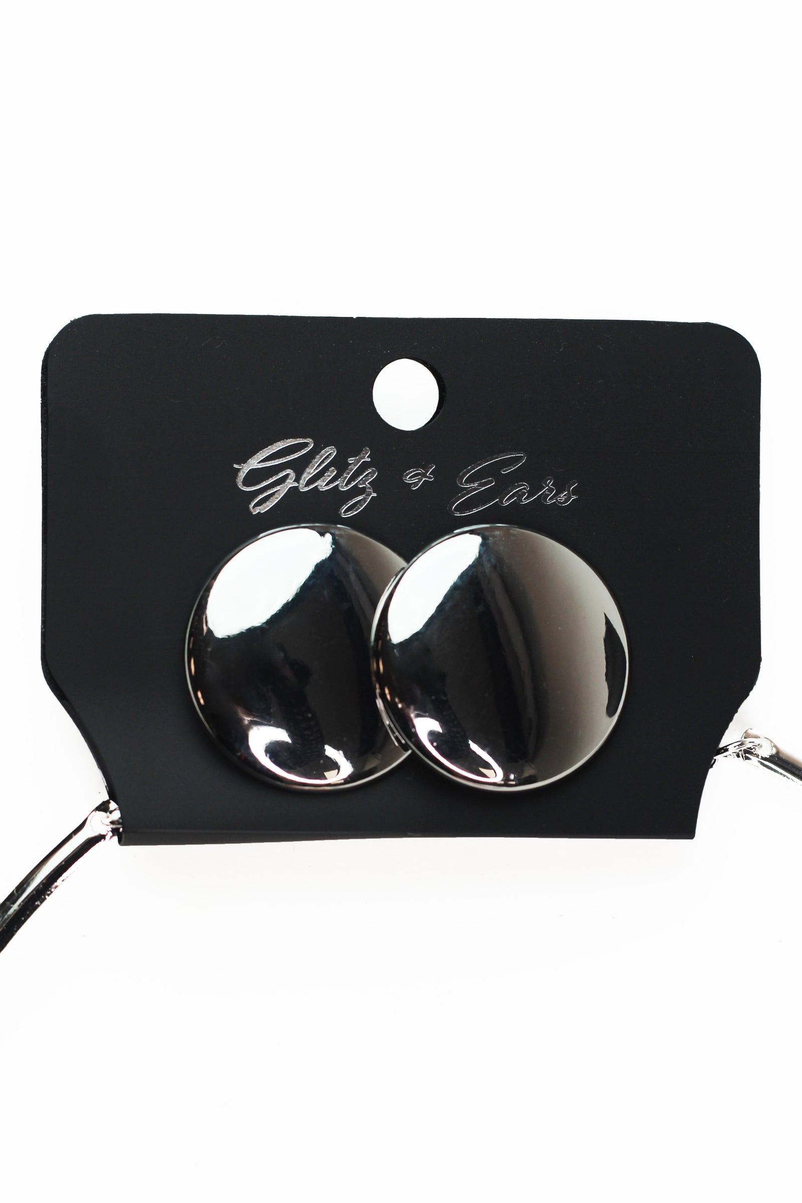 Metal Choker w/ Oval & Round Pendant