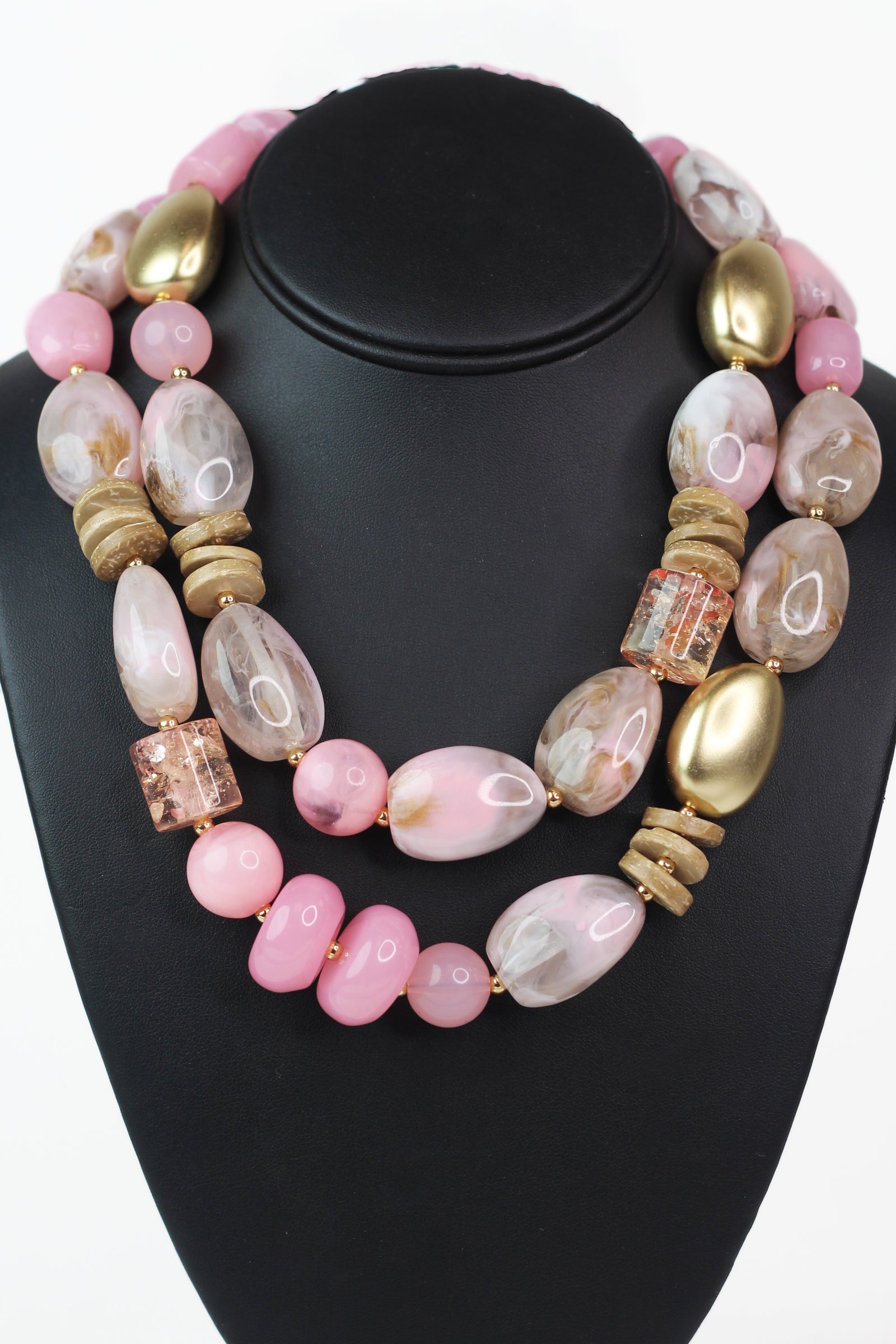 Double Strand Multicolor Acrylic Beads Necklace
