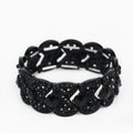 X & Round Stones Scalloped Edge Stretch Bracelet