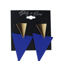 Two Toned Triangle Dangling Earrings