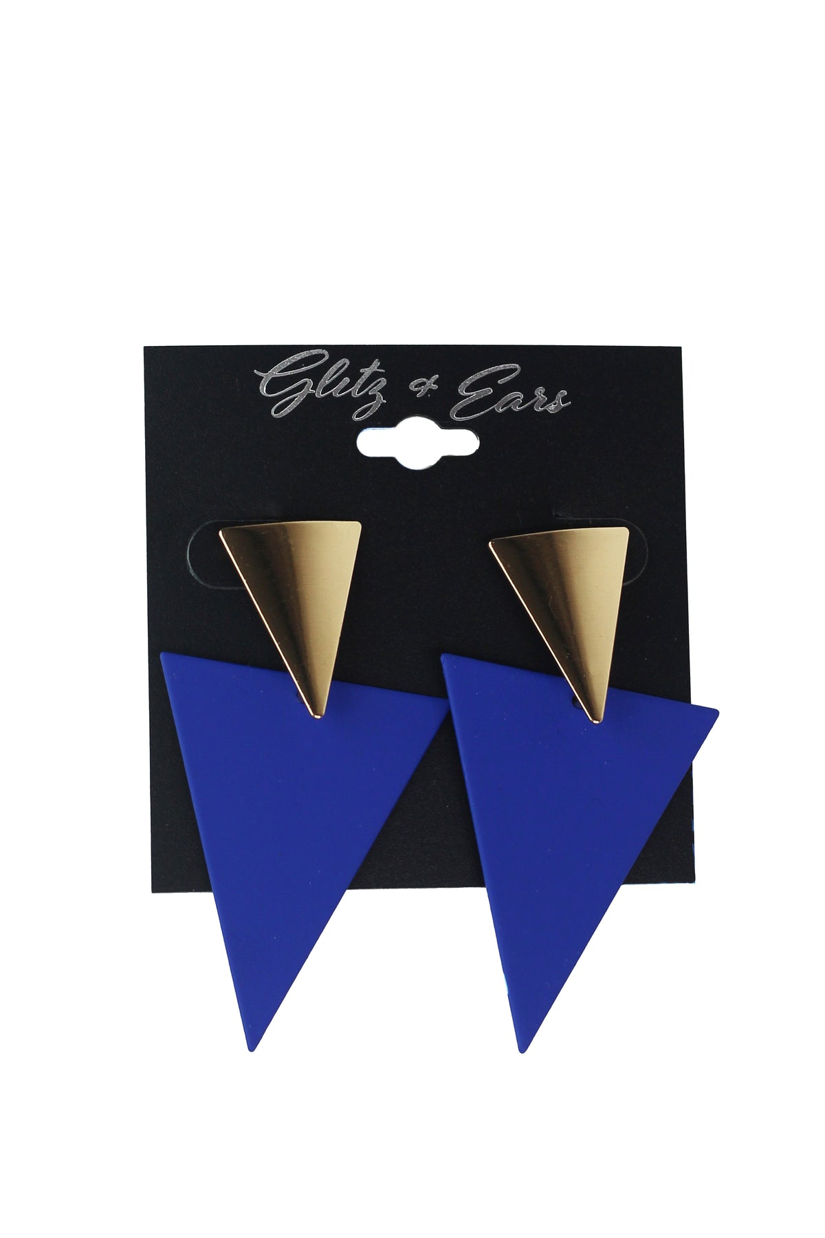 Two Toned Triangle Dangling Earrings