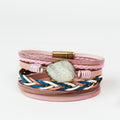 Multi Strand Magnetic Bracelet w/ Stone Center