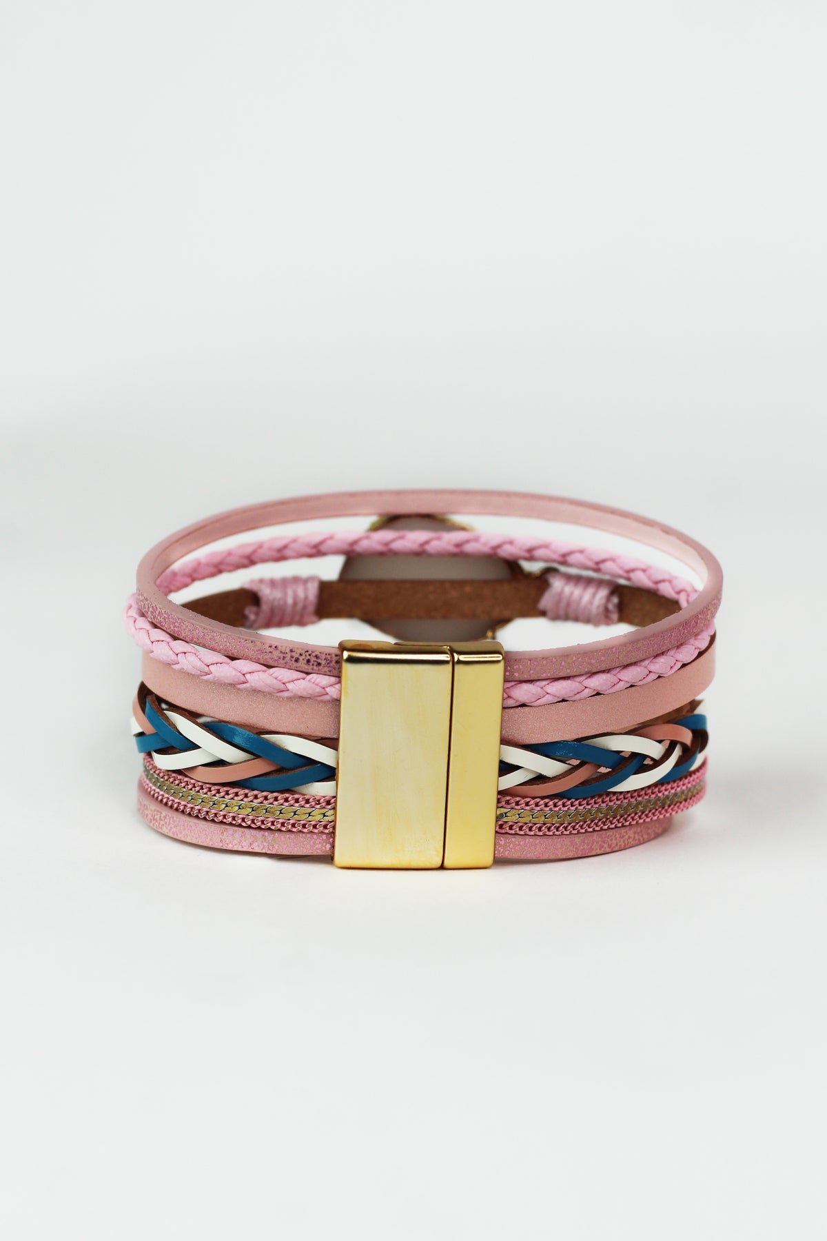Multi Strand Magnetic Bracelet w/ Stone Center