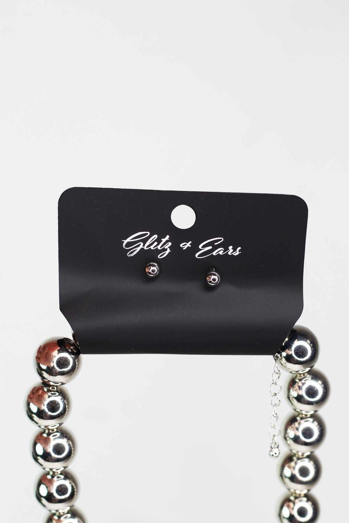 Metal Chunky Beads & Open Circle Necklace